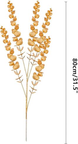 "N/A" GreenHouzz 3 قطع من رذاذ الأوكالبتوس الصناعي فروع الأوكالبتوس الاصطناعية لترتيب الزهور لحفلات الزفاف (أزرق X3) in Kuwait