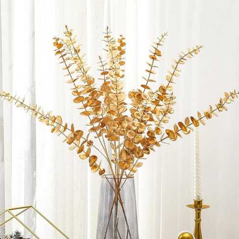 "N/A" GreenHouzz 3 قطع من رذاذ الأوكالبتوس الصناعي فروع الأوكالبتوس الاصطناعية لترتيب الزهور لحفلات الزفاف (أزرق X3) in Kuwait