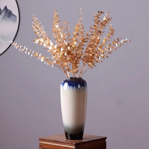 "N/A" GreenHouzz 3 قطع من رذاذ الأوكالبتوس الصناعي فروع الأوكالبتوس الاصطناعية لترتيب الزهور لحفلات الزفاف (أزرق X3) in Kuwait