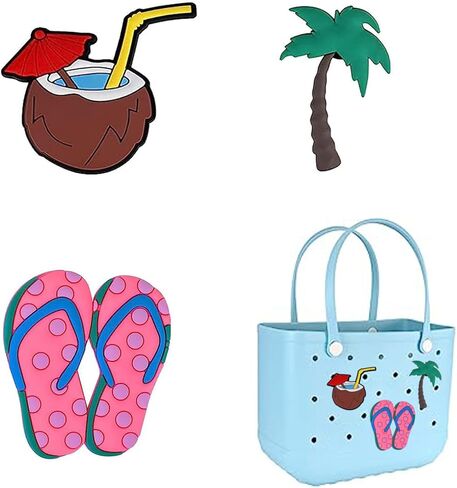 FEICUIBEXI 3Pcs Rubber Beach Bag Charms for Bogg Bag, Decorative Charms Inserts Accessories for Bogg Bag in Kuwait