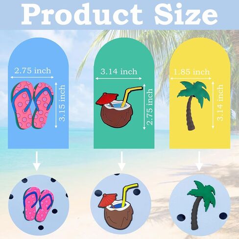 FEICUIBEXI 3Pcs Rubber Beach Bag Charms for Bogg Bag, Decorative Charms Inserts Accessories for Bogg Bag in Kuwait
