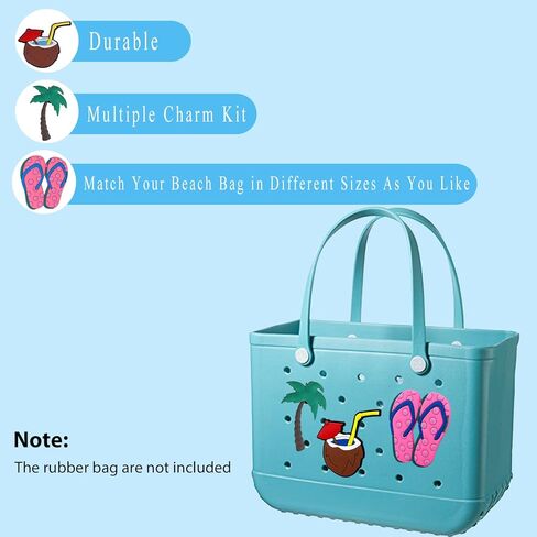 FEICUIBEXI 3Pcs Rubber Beach Bag Charms for Bogg Bag, Decorative Charms Inserts Accessories for Bogg Bag in Kuwait