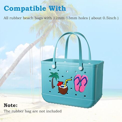 FEICUIBEXI 3Pcs Rubber Beach Bag Charms for Bogg Bag, Decorative Charms Inserts Accessories for Bogg Bag in Kuwait