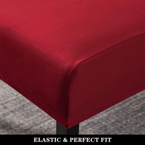 PENDEJATO Armless Accent Chair Covers, Stretch Armless Chair Slipcover Velvet Armless Chair Covers Furniture Protector for Living Room Bedroom (Wine red) in Saudi Arabia