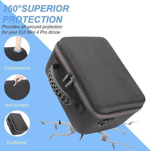 حافظة صغيرة 4 برو صلبة مقاومة للماء من فويملار، حقيبة تخزين دي جيه اي ميني 4 برو، متوافقة مع وحدات تحكم دي جيه اي ار سي 2 او دي جيه اي RC-N2 وغيرها من ملحقات درون دي جيه اي in Kuwait