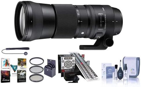 Adorama Sigma 150-600mm f/5-6.3 DG OS HSM Contemporary Lens for Nikon F, Bundle with Datacolor Calibration Aid, ProOptic 95mm Filter Kit, Cleaning Kit, Lens Cap Tether, Software Kit in Kuwait