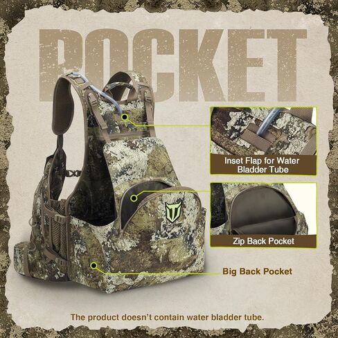 TIDEWE Turkey Vest with Seat Cushion, Turkey Hunting Vest with Game Pouch，Hunting Clothes for Men Women Adjustable in Kuwait