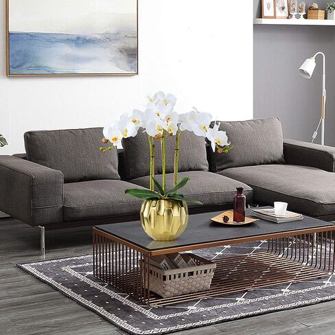 4 قطع من الزهور من الحرير الصناعي 78.74 سم مع حزمتين من أوراق نبات الأوركـيد الاصطناعي وزهور جذعية في فراشات بيضاء وهمية لتزيين حفلات الزفاف المنزلية in Kuwait