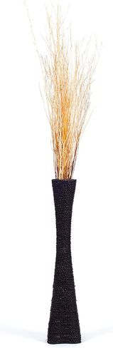Leewadee Large Floor Vase – Handmade Flower Holder Made of Bamboo and Bast, Sophisticated Funnel Vessel for Decorative Branches, 36 inches, Ecru in Saudi Arabia