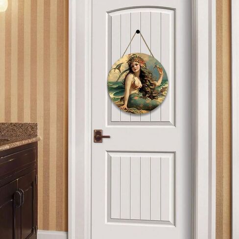 Graceful Movement Mermaid Watercolor Art Prints,Wooden Hanging Sign,Woodland Nursery Decor, Legend of The Sea Wooden Plank Sign Great Gift for Girls Bedroom Bathroom Home Wall Decor in Saudi Arabia