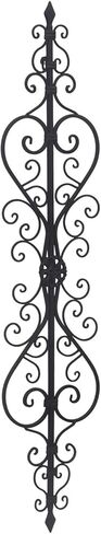 ديكور حائط معدني من Adeco ، ديكور فني معلق على الطراز الفيكتوري للزينة 21.5 سم × 101.6 سم، أسود in Kuwait