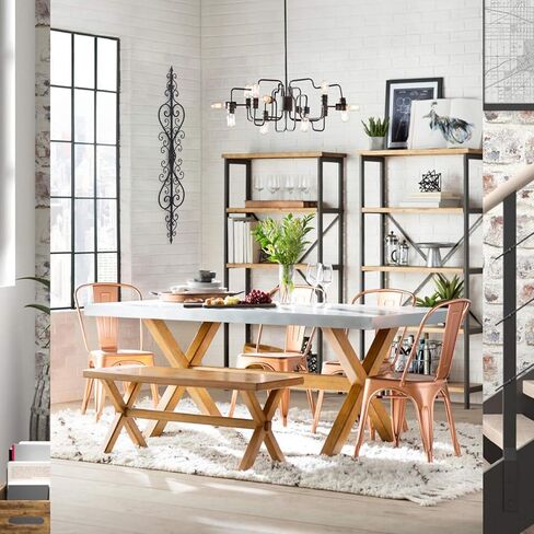 ديكور حائط معدني من Adeco ، ديكور فني معلق على الطراز الفيكتوري للزينة 21.5 سم × 101.6 سم، أسود in Kuwait