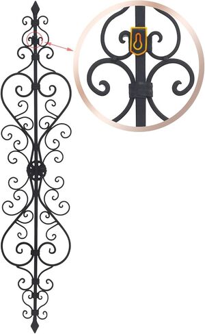 ديكور حائط معدني من Adeco ، ديكور فني معلق على الطراز الفيكتوري للزينة 21.5 سم × 101.6 سم، أسود in Kuwait