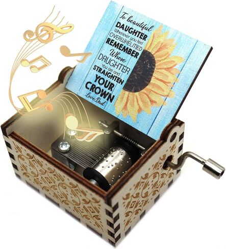 صندوق موسيقى خشبي من ukebobo مطبوع عليه You are My Sunshine Music Box هدايا من الأب إلى الابنة، مجموعة واحدة in Kuwait