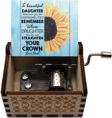 صندوق موسيقى خشبي من ukebobo مطبوع عليه You are My Sunshine Music Box هدايا من الأب إلى الابنة، مجموعة واحدة in Kuwait