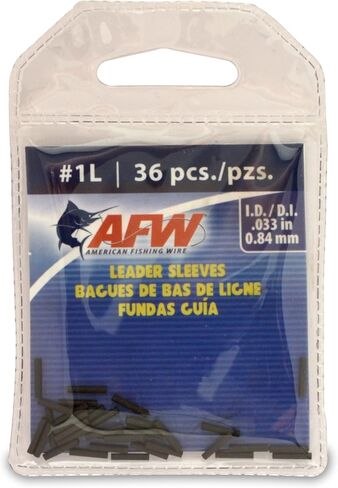 AFW American Fishing Wire Single Barrel Crimp Sleeves, Size #1L/.033", Black, 36 pc in Saudi Arabia