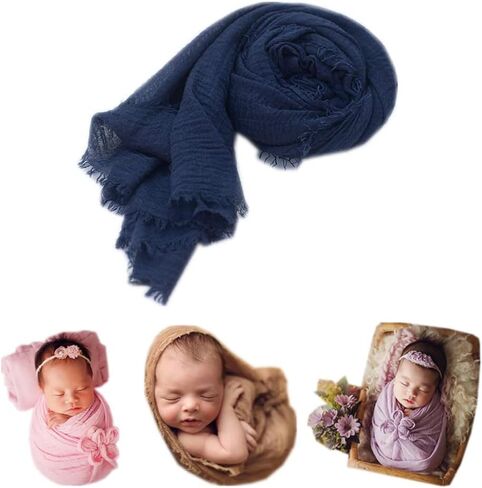 Coberllus Newborn Baby Photography Props Blanket Ripple Swaddle Wrap for Boy Girls Photo Shoot Posing in Saudi Arabia