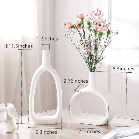 WEIDILIDU Ceramic Vase Golden Set of 2 Modern Home Decoration Porcelain Vase Flower Vase Frosted Statue Decoration (W616) in Kuwait