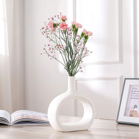 WEIDILIDU Ceramic Vase Golden Set of 2 Modern Home Decoration Porcelain Vase Flower Vase Frosted Statue Decoration (W616) in Kuwait