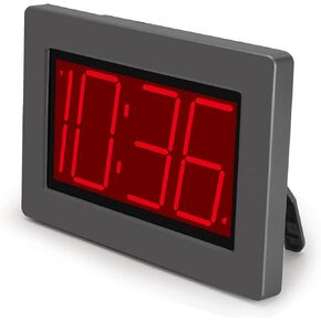 ساعة رقمية SUPLEDCK شاشة عرض كبيرة، ساعة حائط LED، ساعة مكتب كبيرة مع رقم وقت كبير 3 بوصة، سطوع 3 مستويات، وضع عرض 12 ساعة، حامل طاولة (رمادي)