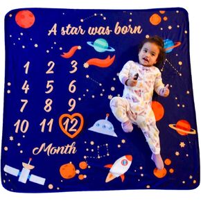 NOOL BABY PRODUCTS Baby Monthly Milestone Blanket w/Heart Frame, White Ribbon, Bonus Gift Card |Newborn Photo Prop with Growth Tracker | Cute, Large (47" x 47 “), Soft, Gender Neutral, boy, Girl in Saudi Arabia