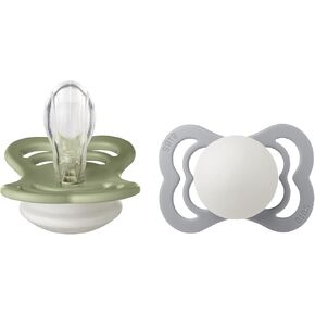 BIBS Supreme Soother 2 Pack BPA Symmetrical Nipple Silicone Size 1 (0-6 Months) Sage/Cloud Night in Saudi Arabia