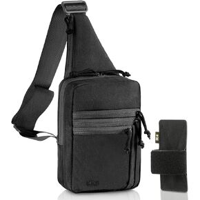 M-Tac Left-handed Tactical Sling Bag for Concealed Handgun Carry - Durable Shoulder Chest Pack with Holster for Men - Ideal for Everyday Carry & Outdoor Use in Kuwait