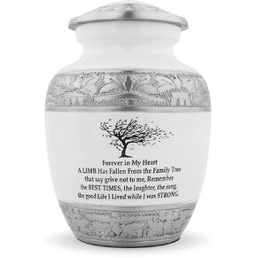 Cremation Urns for Human Ashes - Decorative Urns, Urns for Human Ashes Female & Male, Urns for Ashes Adult Female, Funeral Urns - White, Medium in Saudi Arabia