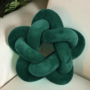 GOUTO Black Knot Throw Pillow, Plush Star Pillow for Sofa Couch Bed, Handmade Knotted Accent Pillow Lumbar Cushion Room Decor in Saudi Arabia