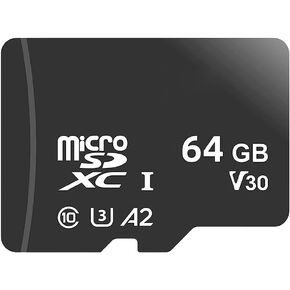بطاقة ذاكرة microSDXC UHS-I سعة 64 جيجابايت - سرعة قراءة تصل إلى 80 ميجابايت/ثانية، Full HD و4K UHD، UHS-I، مساحة تخزين موسعة للهواتف الذكية والكاميرا والكمبيوتر المحمول in Kuwait