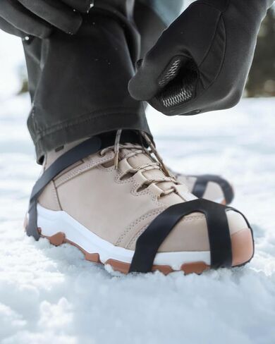 مقابض ثلج من سيستايل للأحذية والأحذية طويلة الرقبة، مرابط ثلج مضادة للانزلاق يتم تثبيتها على الأحذية، مشابك قابلة للحمل للمشي لمسافات طويلة والتسلق ومرابط جر المشي للثلج والثلج والصخور، مقاس XX-Large in Kuwait