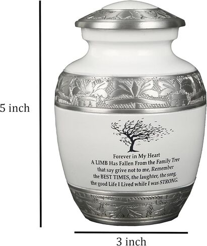 Cremation Urns for Human Ashes - Decorative Urns, Urns for Human Ashes Female & Male, Urns for Ashes Adult Female, Funeral Urns - White, Medium in Saudi Arabia