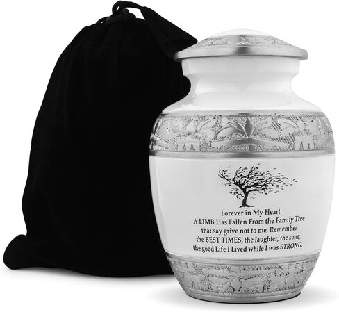 Cremation Urns for Human Ashes - Decorative Urns, Urns for Human Ashes Female & Male, Urns for Ashes Adult Female, Funeral Urns - White, Medium in Saudi Arabia