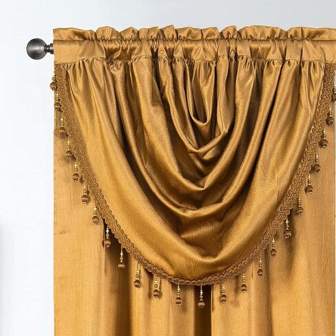 GLORY RUGS Window Panel with Attached Valance Curtain Bedroom Living Room Dining 42"X84" Black in Kuwait
