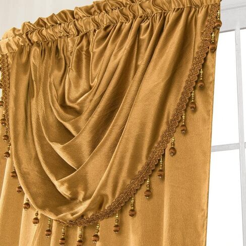 GLORY RUGS Window Panel with Attached Valance Curtain Bedroom Living Room Dining 42"X84" Black in Kuwait