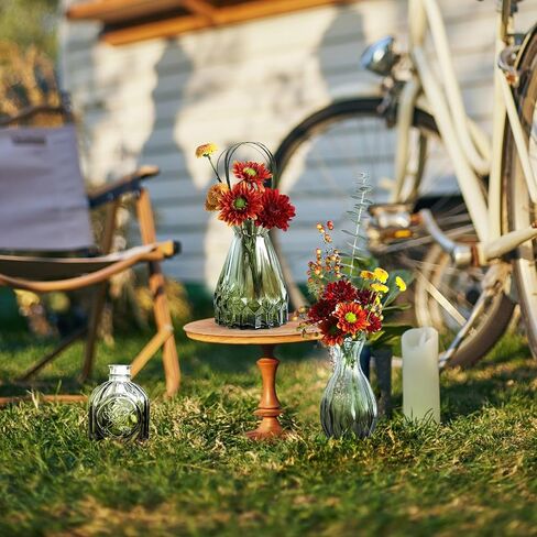 Wsomeso Glass Bud Vases Set of 10 Pcs, Clear Bud Vases in Bulk, Small Vases for Flowers, Vintage Glass Vases for Centerpieces, Cute Mini Flower Vases for Weddings, Home Decor, Table Decoration in Kuwait