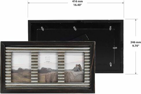 Prinz 3/4x6 Silo Ridge Black Wood Frame with Galvanized Metal Inner Border in Kuwait