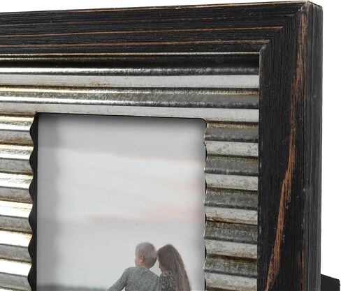 Prinz 3/4x6 Silo Ridge Black Wood Frame with Galvanized Metal Inner Border in Kuwait
