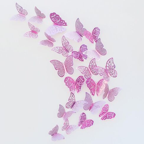 pinkblume Black Gray 3D Butterfly Wall Decor Decals Stickers Removable DIY Metallic Paper Butterflie Wall Murals Decorations for Home Living Room Babys Bedroom Showcase Nursery Wall Art Decor (36PCS) in Saudi Arabia