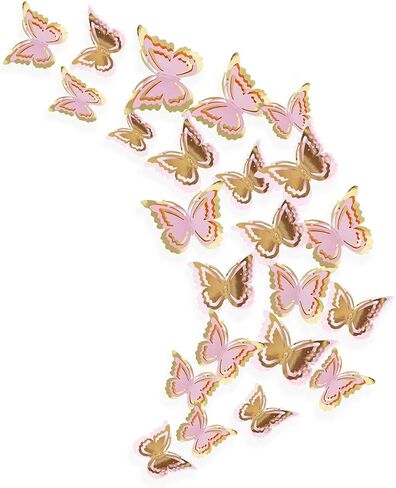 pinkblume Black Gray 3D Butterfly Wall Decor Decals Stickers Removable DIY Metallic Paper Butterflie Wall Murals Decorations for Home Living Room Babys Bedroom Showcase Nursery Wall Art Decor (36PCS) in Saudi Arabia