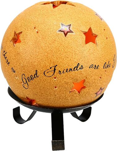 Pavilion Gift Company Comfort Candles 5-Inch Diameter Candle Holder Pierced with Stars, Good Friends in Saudi Arabia