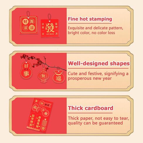 46 قطعة زينة السنة الصينية الجديدة 2023، مهرجان الربيع الأحمر عقدة صينية معلقة الحلي لاكي فو النحاس عملة معدنية للعام القمري الجديد شجرة المنزل ديكور المكتب السيارة in Kuwait