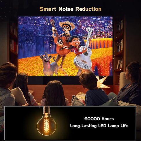 جهاز عرض مع واي فاي وبلوتوث 5.1، مطور 2023 9000 لوكس 1080P يدعم FHD HD، جهاز عرض صغير محمول للاستخدام الخارجي متوافق مع الهاتف الذكي HDMI USB AV AUX VGA in Kuwait