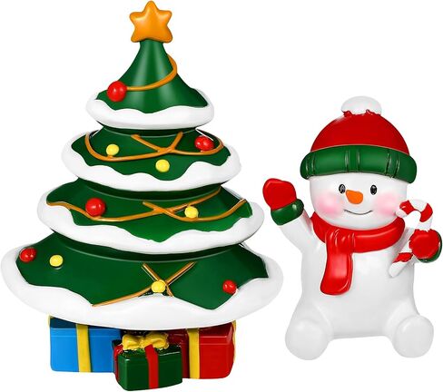 POPETPOP Aquarium Christmas Decorations- 2pcs Miniature Resin Christmas Tree Snowman, Fish Tank Decoration Christmas Mini Ornaments Christmas Figurines Landscaping Decor for Fish Tank in Saudi Arabia
