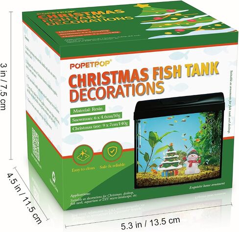 POPETPOP Aquarium Christmas Decorations- 2pcs Miniature Resin Christmas Tree Snowman, Fish Tank Decoration Christmas Mini Ornaments Christmas Figurines Landscaping Decor for Fish Tank in Saudi Arabia