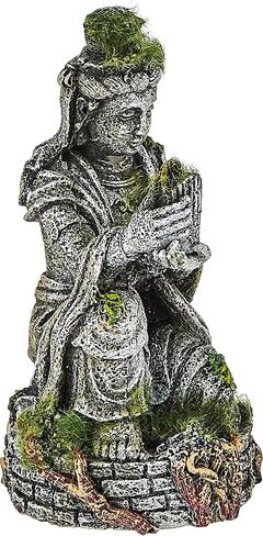 Blue Ribbon EE-696 Ancient Buddha Statue with Moss Exotic Environments Aquarium Ornament, White in Kuwait