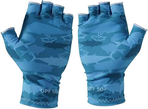 HAFASPOT - Fishing Gloves UPF 50+ UV Sun Protection Men Women Kayaking, Paddling Aqua in Kuwait