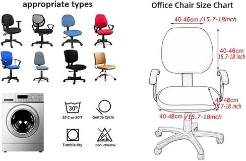 Gardaner Office Chair Cover Water Resistant- Split Protective & Stretch Jacquard Elastic Universal Slipcover for Desk Task Chair, Computer Rotating Chair, Armless Chair (Silver Gray) in Kuwait