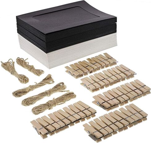 Juvale Cardboard Paper Picture Frame DIY Hanging Kit (50 Pack) 4x6 Inch, Black, White in Saudi Arabia