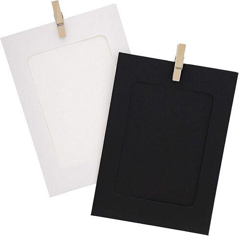 Juvale Cardboard Paper Picture Frame DIY Hanging Kit (50 Pack) 4x6 Inch, Black, White in Saudi Arabia